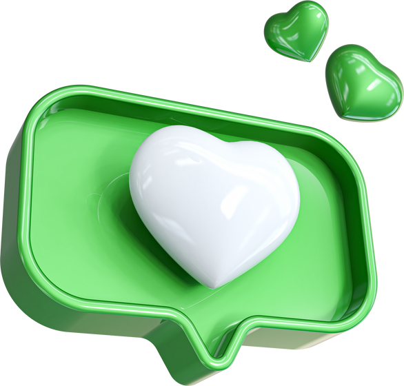 3d like with heart
