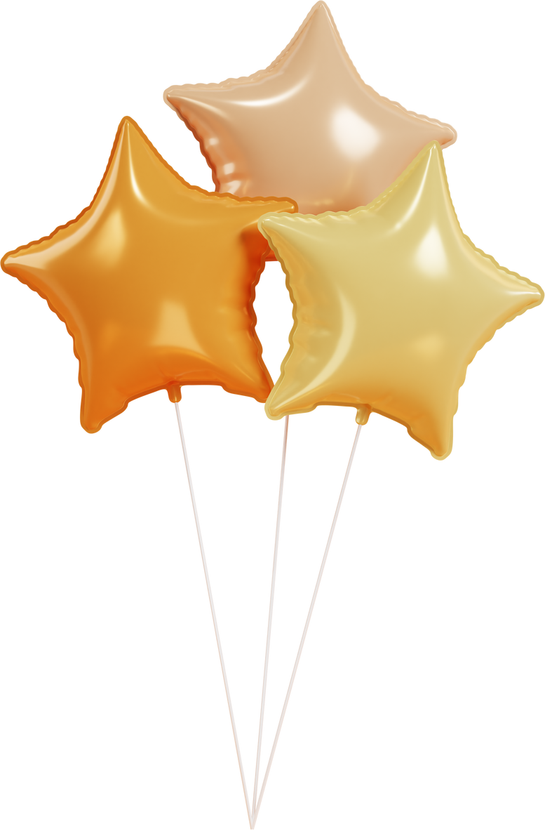 orange balloon 3d illustration
