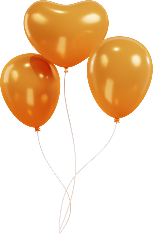 orange balloon 3d illustration